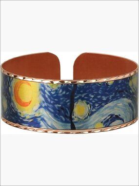 Copper Bracelet with Wooden Gift Box, Art-Inspired Handmade Jewelry